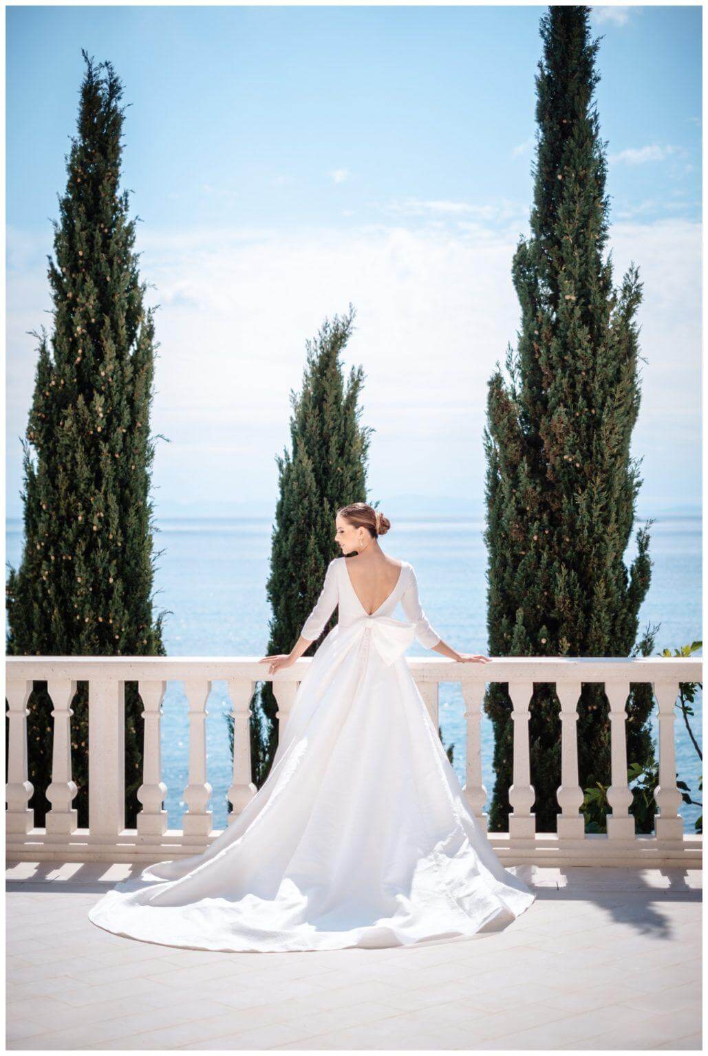 Luxus Hochzeit in weiß Brautkleid mit Schleife Wedding Kroatien, wedding in croatia,hochzeitsplanerin kroatien, hochzeit in kroatien