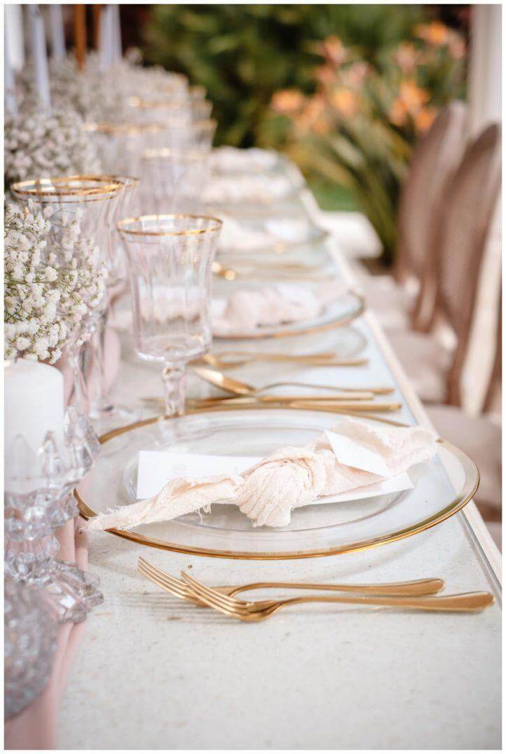Tischdeko Hochzeit in rosa und gold mit Schleierkraut Wedding Kroatien, wedding in croatia,hochzeitsplanerin kroatien, hochzeit in kroatien