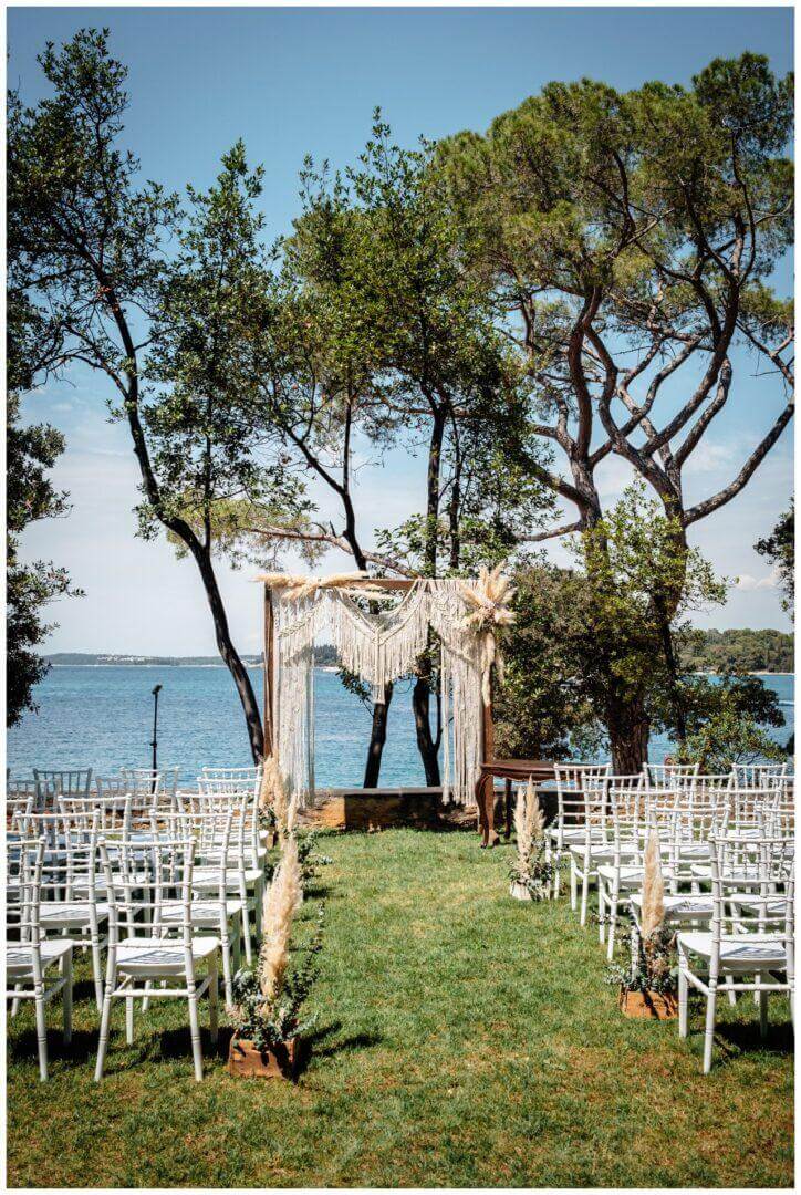 Hochzeit in Rovinj Kroatien mit Boho Hochzeitskonzept geplant von Croatia Love, Hochzeitsplaner in Kroatien