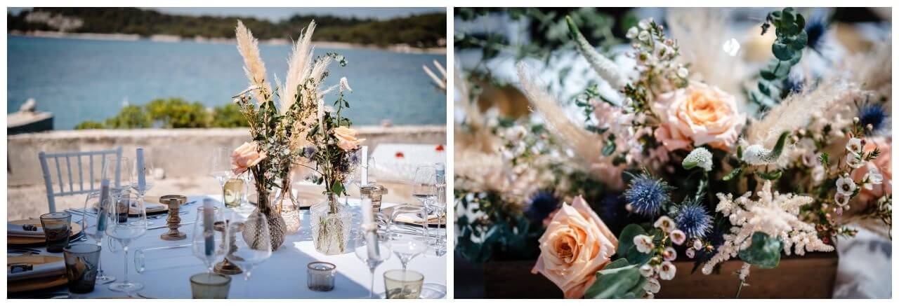 Hochzeit in Rovinj Kroatien mit Boho Hochzeitskonzept geplant von Croatia Love, Hochzeitsplaner in Kroatien