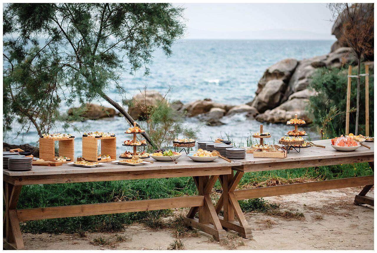 Hochzeits buffet am Meer für eine Hochzeit in Split in Kroatien