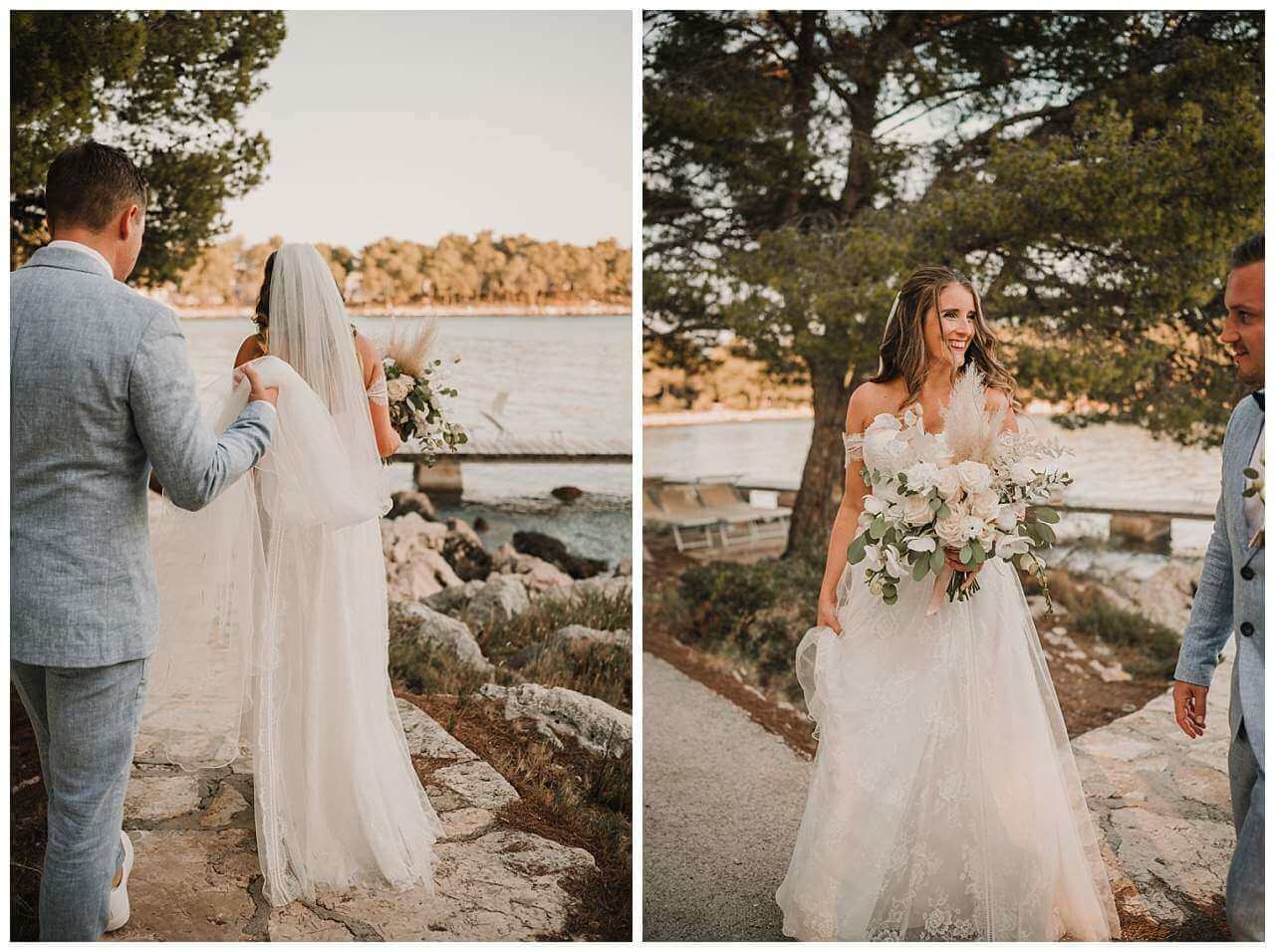 Fotoshooting am Wasser bei Hochzeit am Yachthafen in Kroatien